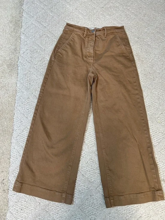 Everlane Wide Leg Pants Women’s Size 4 Brown High Rise Chino Style - Picture 1 of 3